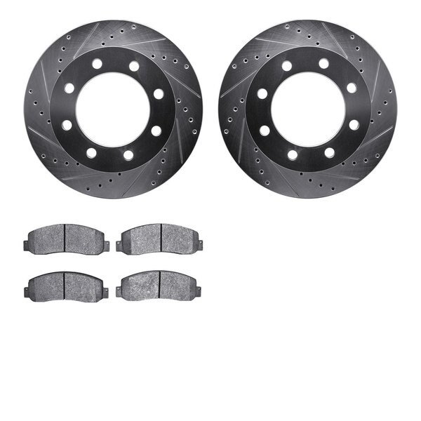 7402-54080, Rotors-Drilled and Slotted-Silver with Ultimate Duty Performance Brake Pads, Zinc Coated, Dynamic Friction Co, Mfr#: 7402-54080